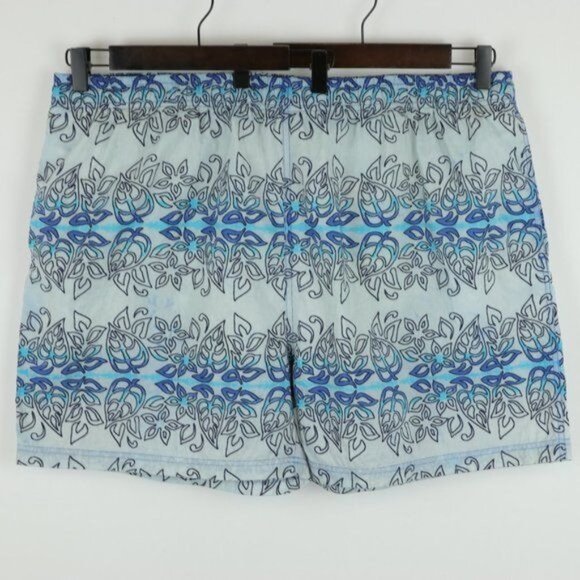 Sand And Sun Men's Extra Large Blue Ombre Palm Leaf Pull On Swim Trunks - Picture 1 of 12
